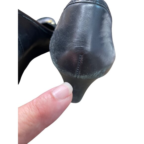 Ralph Lauren Lauren Womens Black Leather Wedge Heels Size 7.5B SKU 9179 - Picture 12 of 14